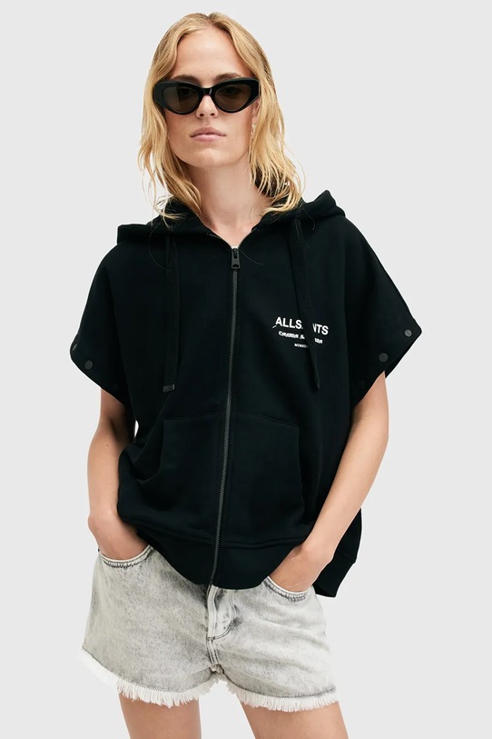 Bavlněná mikina AllSaints OMNIUM černá W138JB