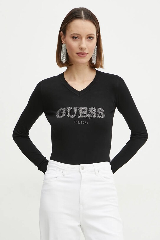 Guess pulover HOLLY subtiri negru W5RR38.Z2NQ2