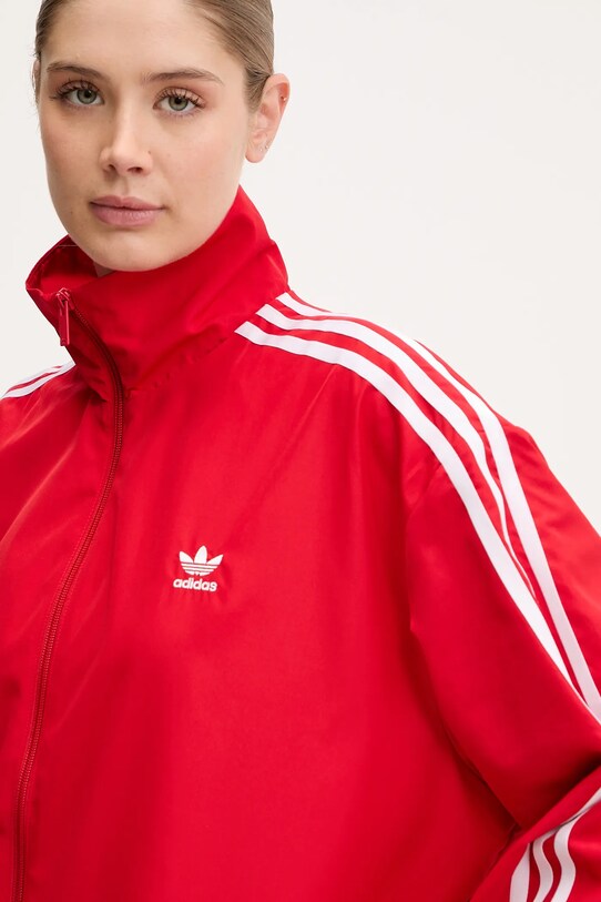 adidas Originals bluză Oversized Tracktop rosu JD3393