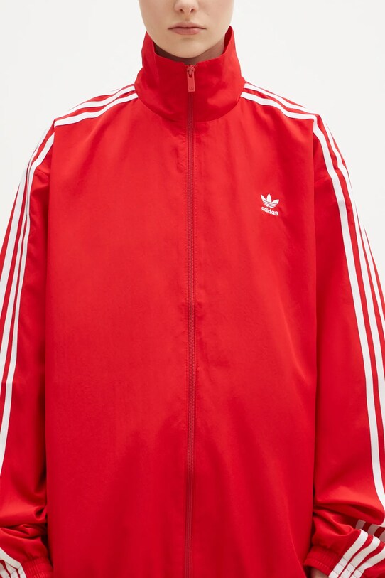 Mikina adidas Originals Oversized Tracktop červená JD3393