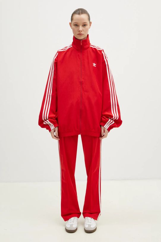 adidas Originals felpa Oversized Tracktop JD3393 rosso