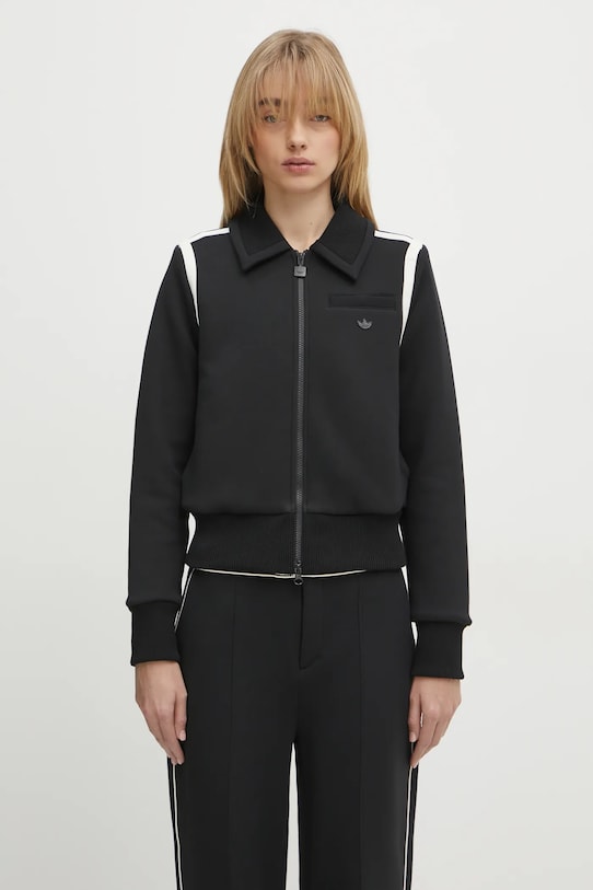 adidas Originals sweatshirt Collared Tracktop with elastane black JD5470