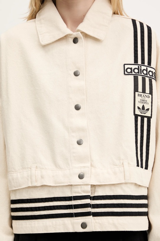 adidas Originals geacă jeans Denim Track Top JD5617 bej