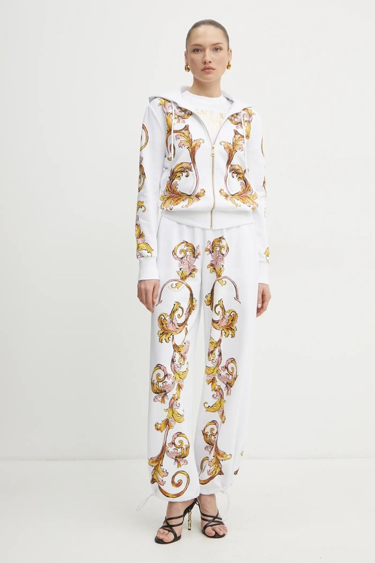 Bombažen pulover Versace Jeans Couture 78HAI3P6.FS192 bela SS25