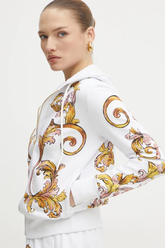 Bombažen pulover Versace Jeans Couture bela 78HAI3P6.FS192