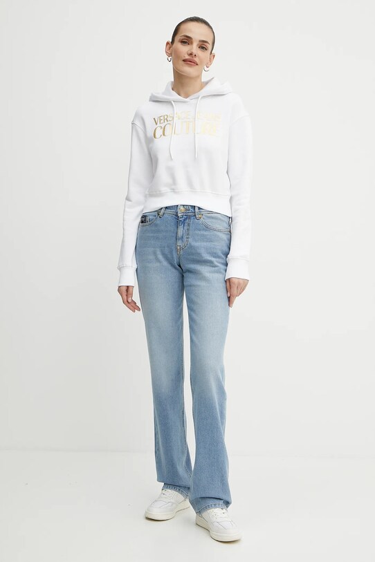 Versace Jeans Couture hanorac de bumbac 78HAIT01.CF01T alb SS25