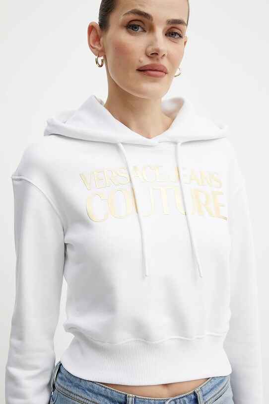 Versace Jeans Couture hanorac de bumbac alb 78HAIT01.CF01T
