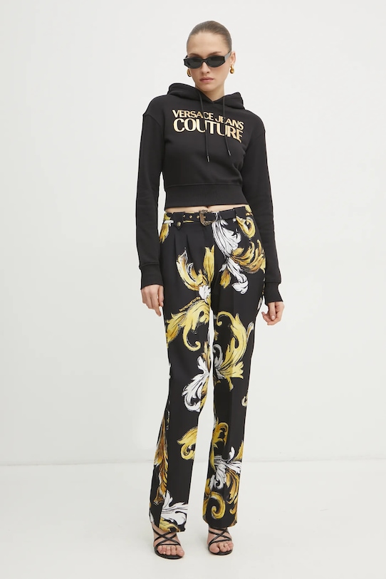 Versace Jeans Couture hanorac de bumbac 78HAIT01.CF01T negru SS25