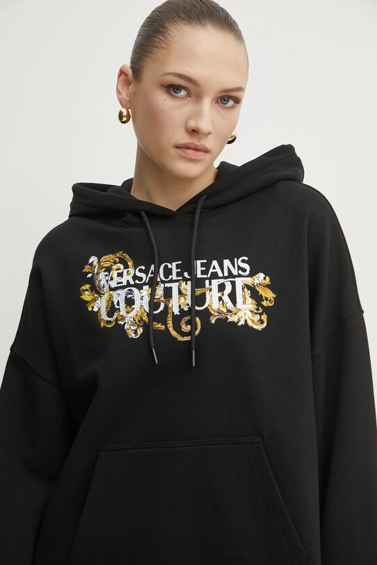 Хлопковая кофта Versace Jeans Couture чёрный 78HAIC05.CF00C
