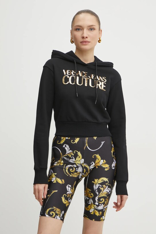 Versace Jeans Couture hanorac de bumbac imprimeu negru 78HAIE00.CF00E