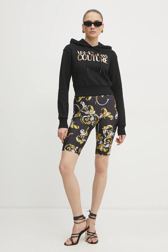 Versace Jeans Couture hanorac de bumbac 78HAIE00.CF00E negru SS25