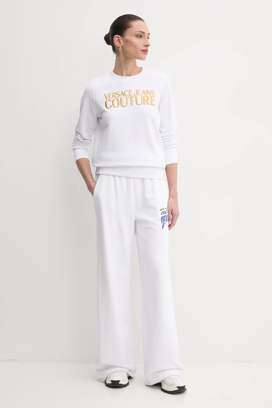 Versace Jeans Couture felpa in cotone 78HAIT06.CF01T bianco SS25