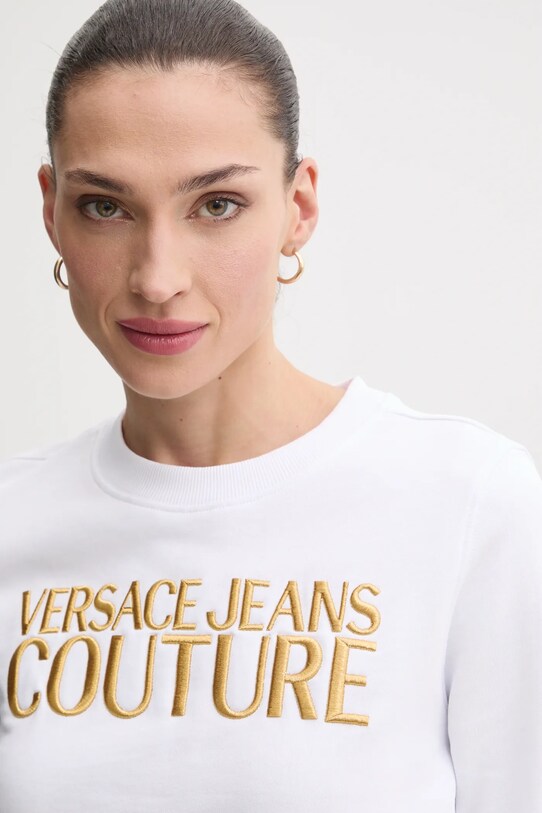 Versace Jeans Couture felpa in cotone bianco 78HAIT06.CF01T