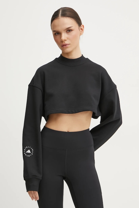 adidas by Stella McCartney bluza dresowa TrueCasuals bawełna czarny IJ0565