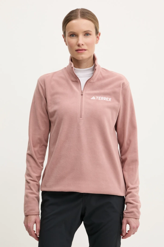 Sportovní mikina adidas TERREX Essentials bez kapuce růžová JP0790