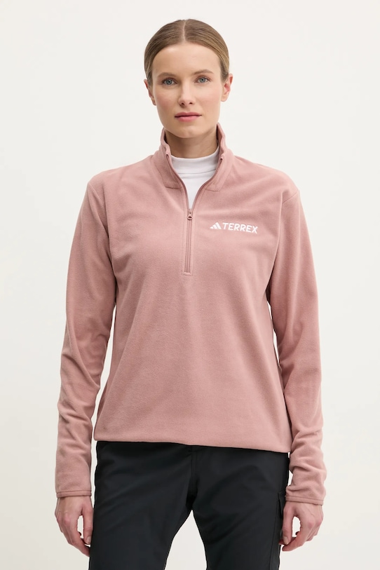 Sportovní mikina adidas TERREX Essentials bez kapuce růžová JP0790