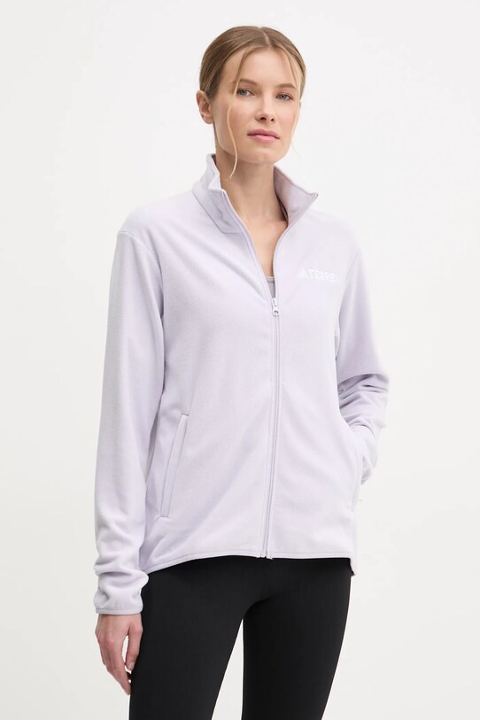 Sportovní mikina adidas TERREX Essentials bez kapuce fialová JP1453