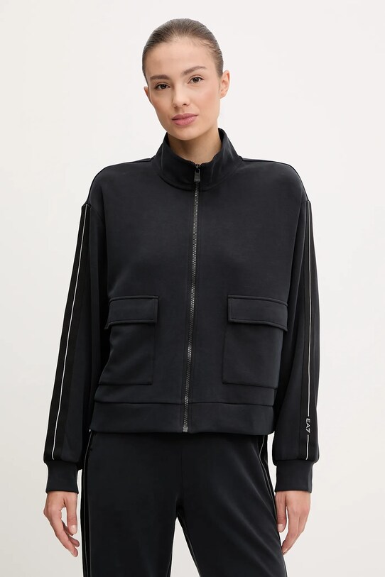 Dukserica EA7 Emporio Armani natpis crna AF12643.7W000171