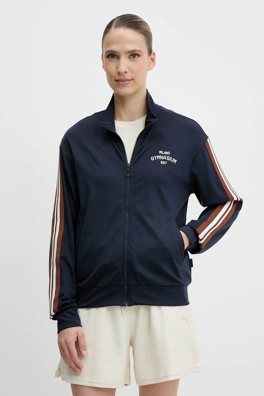 Dukserica EA7 Emporio Armani s elastinom mornarsko plava AF12114.7W000149