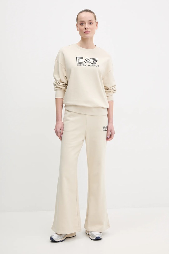 Dukserica EA7 Emporio Armani AF12473.7W000099 bež SS25