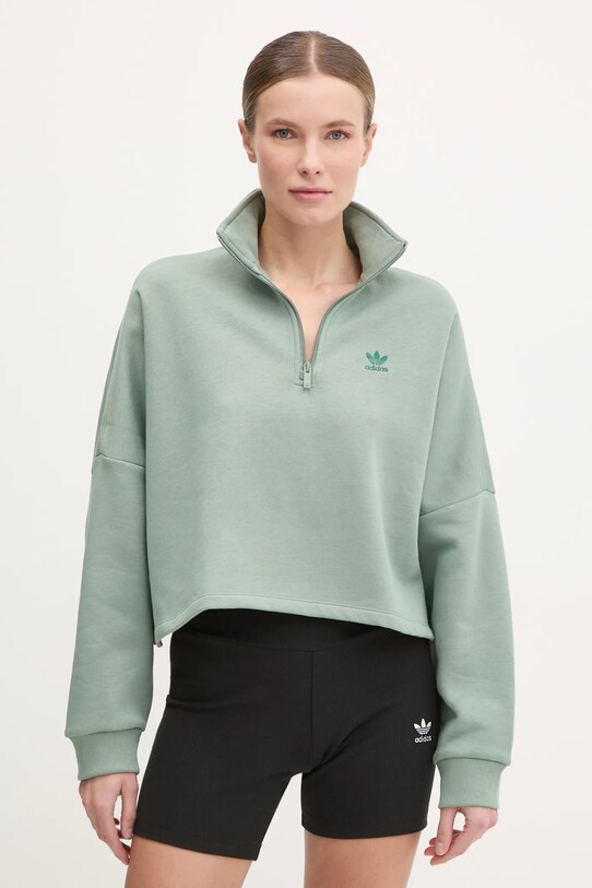 Mikina adidas Originals Essential bez kapucne zelená JC8982