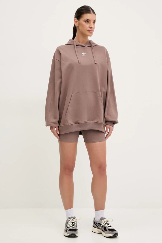Bavlnená mikina adidas Originals Essential JC8981 hnedá SS25