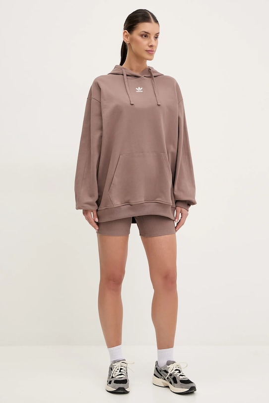 adidas Originals felpa in cotone Essential JC8981 marrone SS25