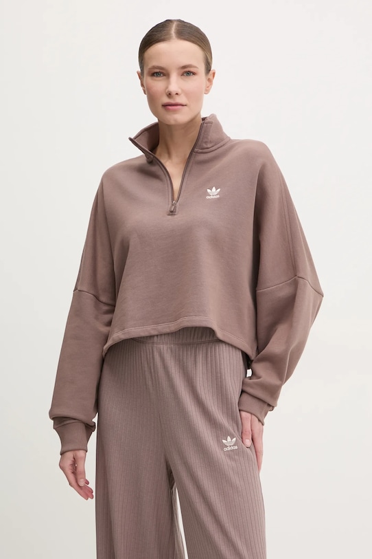 adidas Originals bluza bawełniana Essential bawełna brązowy JD0922
