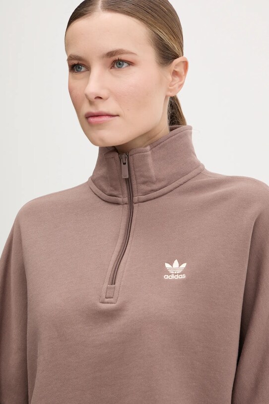 Хлопковая кофта adidas Originals Essential коричневый JD0922