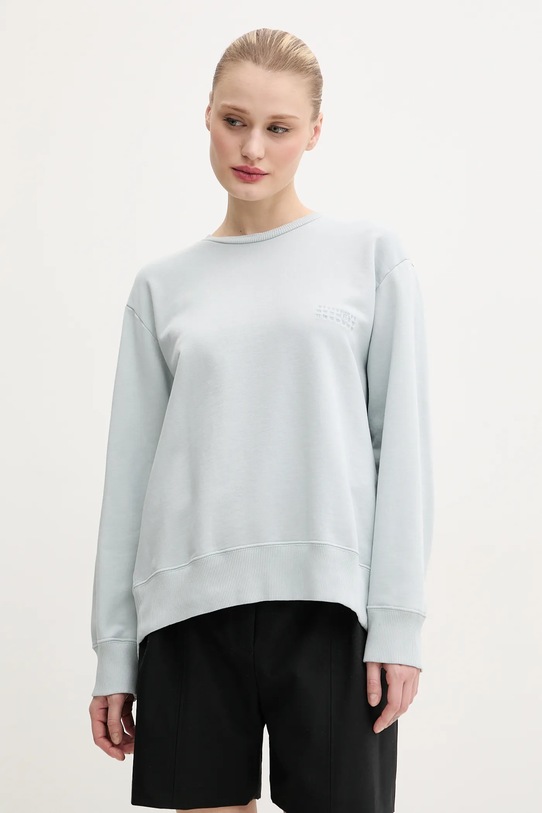 MM6 Maison Margiela cotton sweatshirt plain turquoise S52GU0240.M25012