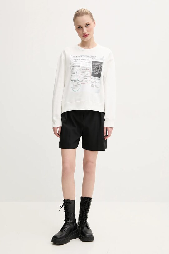 MM6 Maison Margiela hanorac de bumbac S52GU0242.M25012 alb SS25