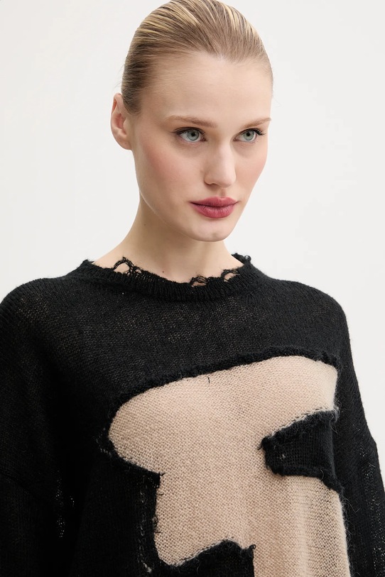 Пуловер с вълна MM6 Maison Margiela черен S52HL0040.M13088