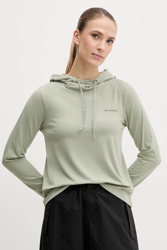 Спортивная кофта Columbia Sun Trek с капюшоном зелёный 2145261