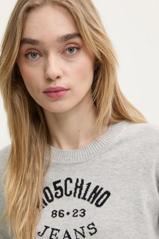 Moschino Jeans sweter bawełniany szary 0907.3201