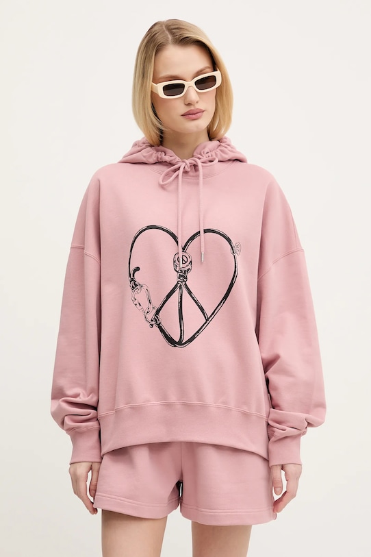 Moschino Jeans bluza bawełniana nadruk różowy 1708.3228
