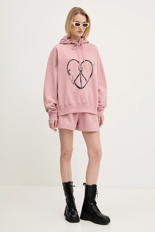 Moschino Jeans bluza bawełniana 1708.3228 różowy SS25