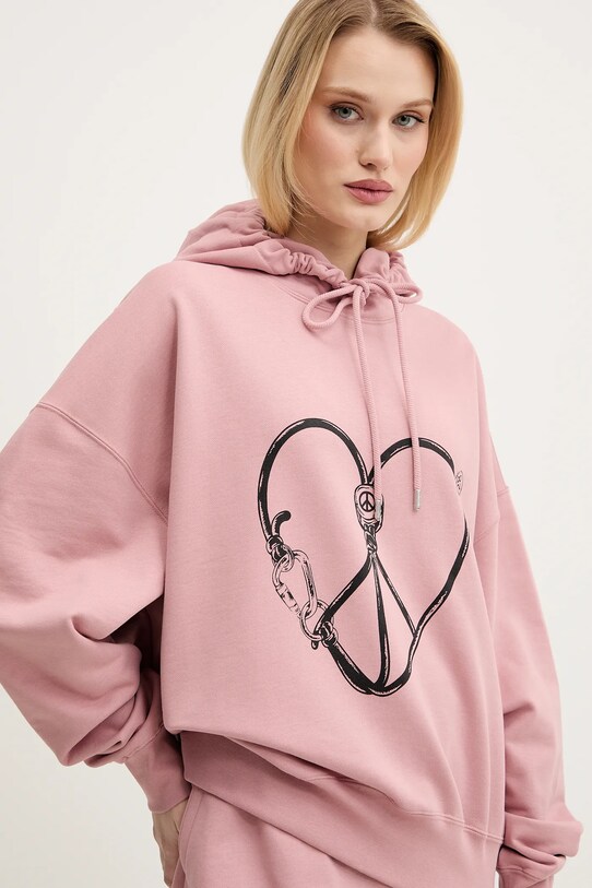 Moschino Jeans felpa in cotone rosa 1708.3228