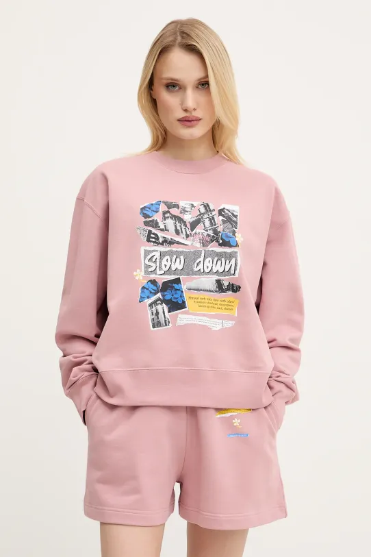 Moschino Jeans bluza bawełniana nadruk różowy 1706.3228