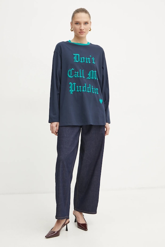 MAX&Co. longsleeve din bumbac 2518971031200 bleumarin SS25