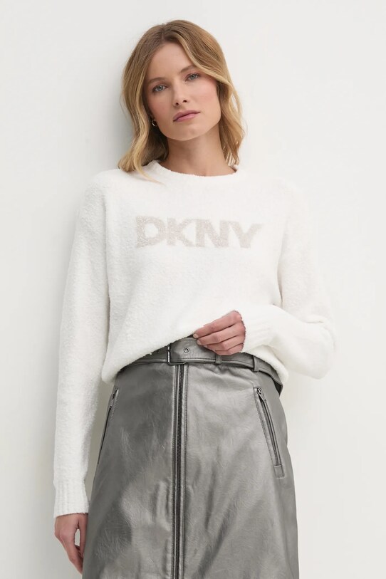 Dkny pulover grosime medie bej DJ4R0424