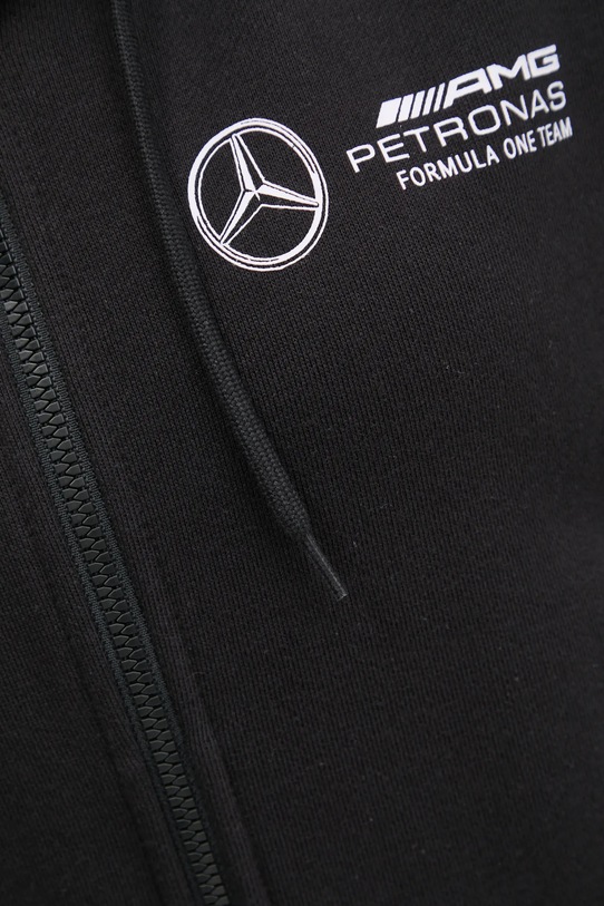 Βαμβακερή μπλούζα adidas x Mercedes JV5436 μαύρο