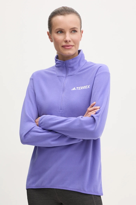 Sportovní mikina adidas TERREX Essentials bez kapuce fialová JP0792