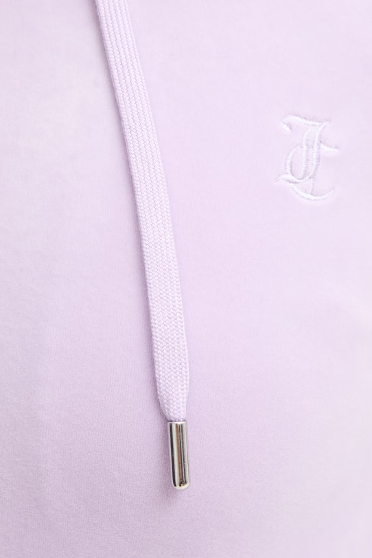 Juicy Couture bluza rozpinana z kapturem damska bawełniana ROBERTSON CLASS JCAP176 fioletowy