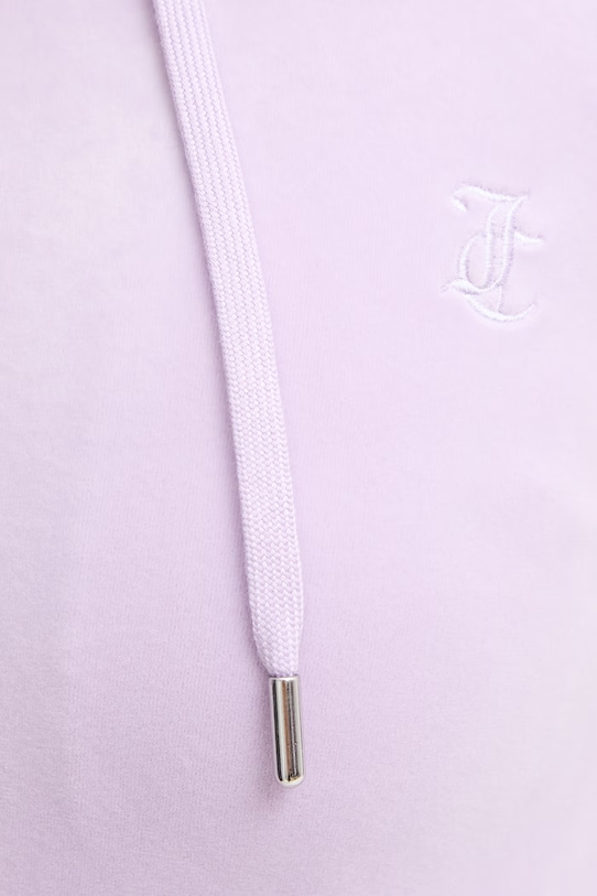 Juicy Couture bluza rozpinana z kapturem damska bawełniana ROBERTSON CLASS JCAP176 fioletowy