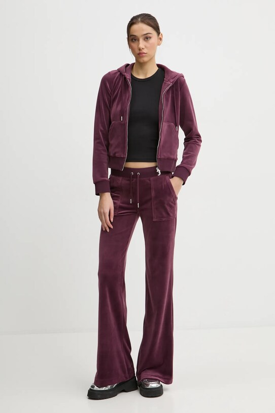Juicy Couture bluza JCAP176EU burgundia SS25