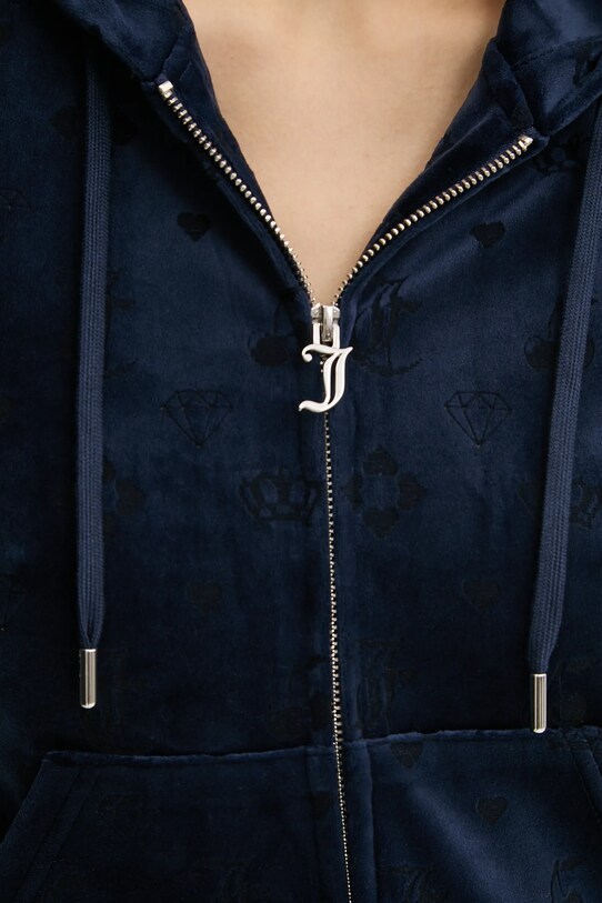 Βελούδινη μπλούζα Juicy Couture JCWAS125302 σκούρο μπλε