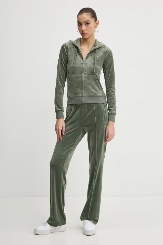 Βελούδινη μπλούζα Juicy Couture JCWAS125302 πράσινο SS25