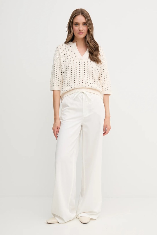 OUI sweter bawełniany 93321 beżowy SS25