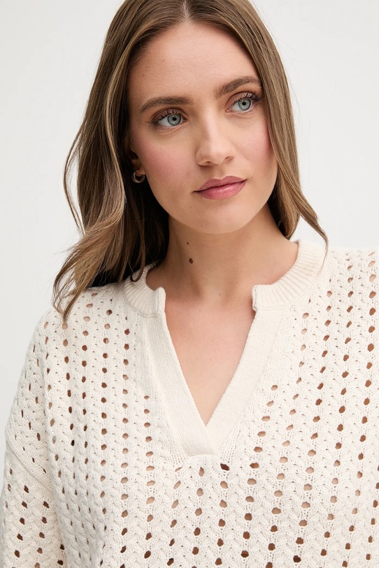 OUI sweter bawełniany beżowy 93321