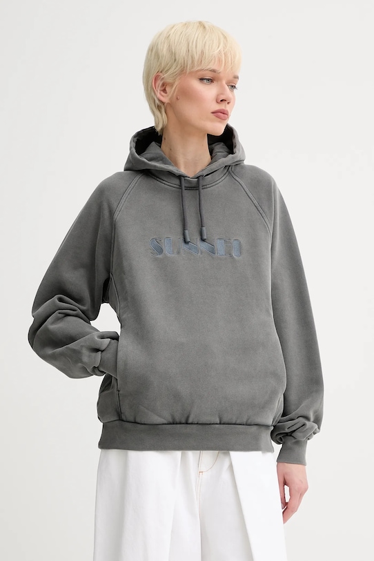 Памучен суичър Sunnei памук сив RTWXJER031